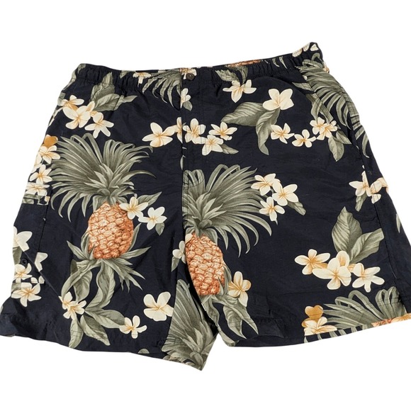 Tommy Bahama Other - Tommy Bahama Mens Navy Pineapple Floral Swim Trunks Board Shorts Medium 6 Inseam